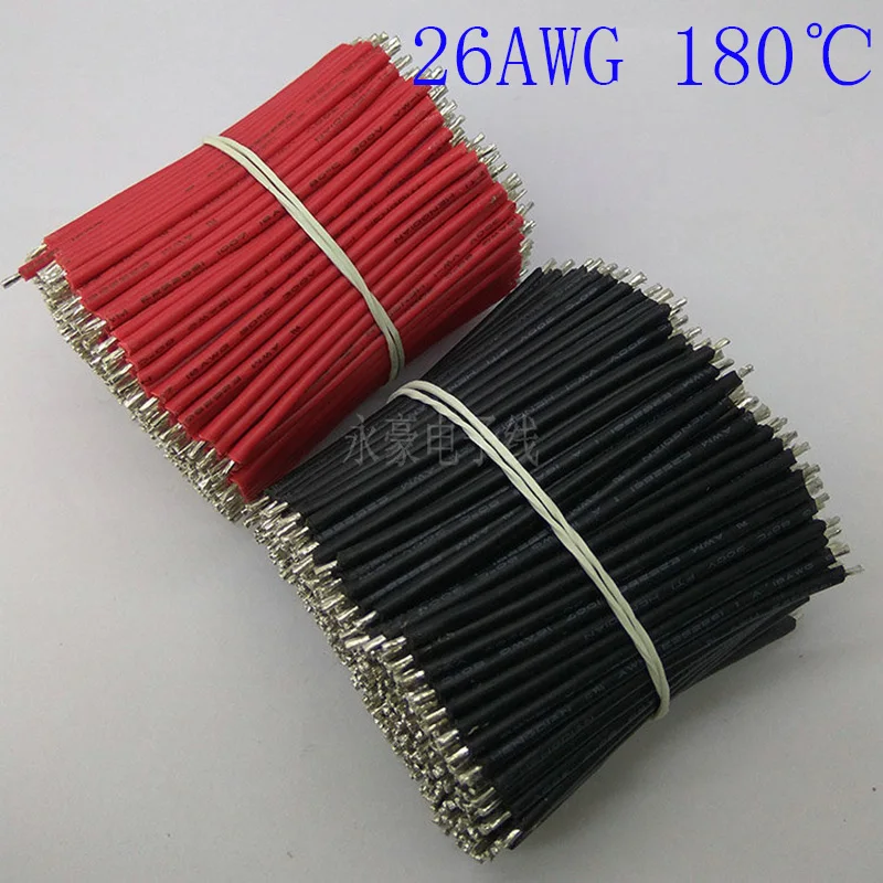 1000 шт. 30 мм 180 градусов 3239 * 26AWG красный и черный с оловянной проволокой панельный