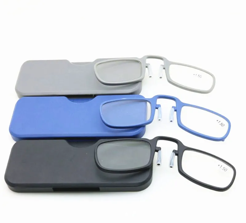Newest Mini Sticky Reading Glasses Nose Clip on Presbyopic Glasses Men's and Women's Glass Frame Black High Quality Unisex