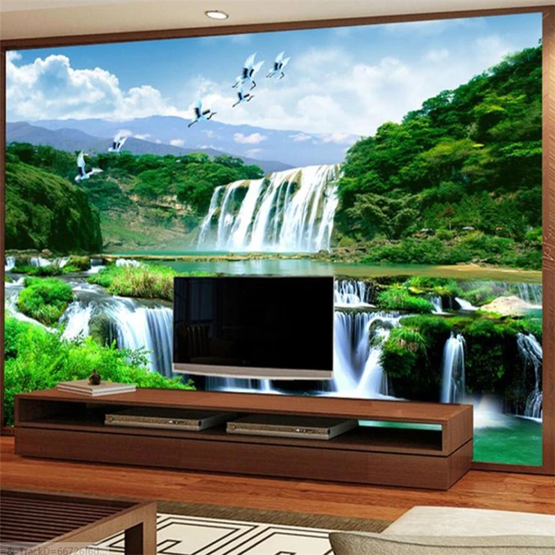 Wellyu китайский пейзаж воды financial TV Большое Настенное панно на заказ зеленые обои