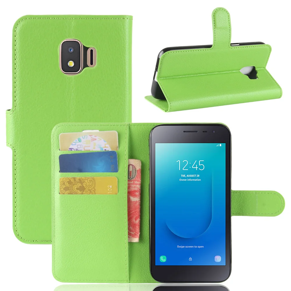 Чехол J260 для samsung Galaxy J2 Core, чехол s, кошелек, карта, Стент, книга, стиль, флип, кожаный, защитный чехол, черный, J260A SM J2Core J 260