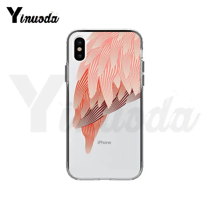 Yinuoda Розовый фламинго Цветочный Мягкий силиконовый черный чехол для телефона iPhone