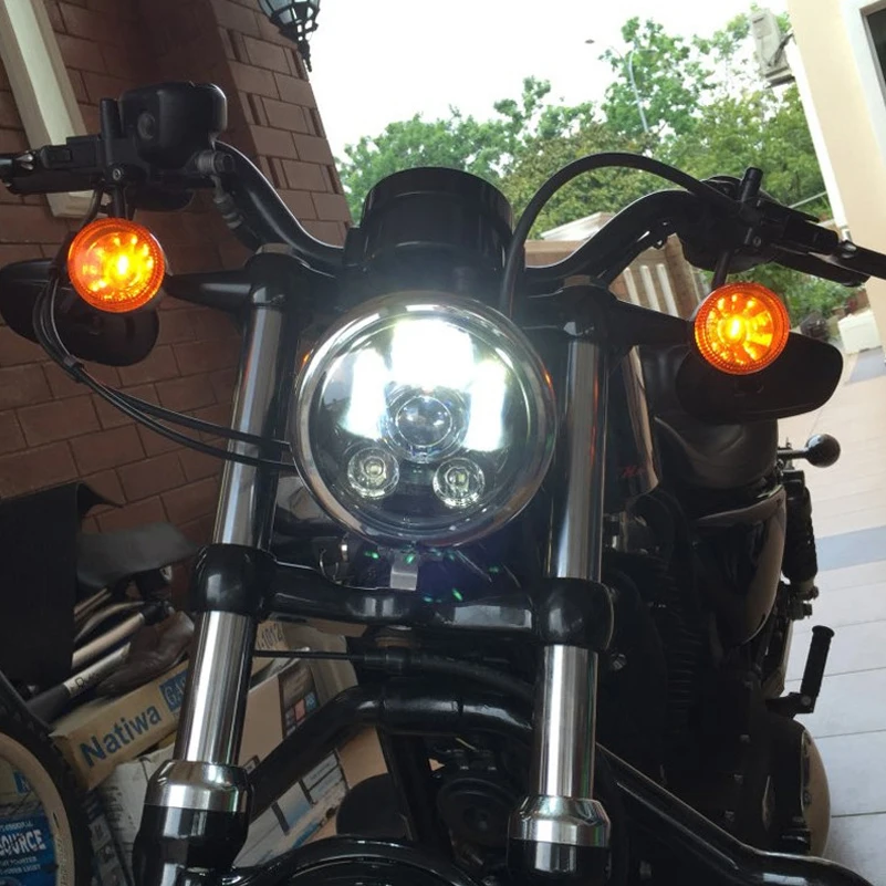 5,7" светодиодные фары 5 3/4 дюймов проектор мото фары для harley sportster Dyna, Softail, супер Glide мотоцикл фары DRL