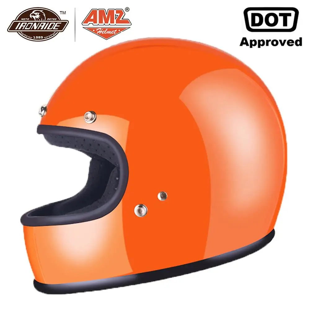 Мотоциклетный шлем AMZ винтажный для мотокросса мотоциклетный с полным лицевым