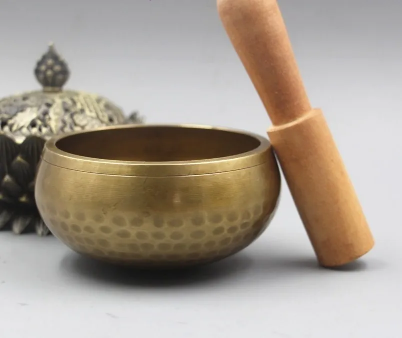 YM 404 13cm bowl Nepal handmade pure brass Tibet Meng religious prayer Buddha copper chime yoga music therapy | Дом и сад