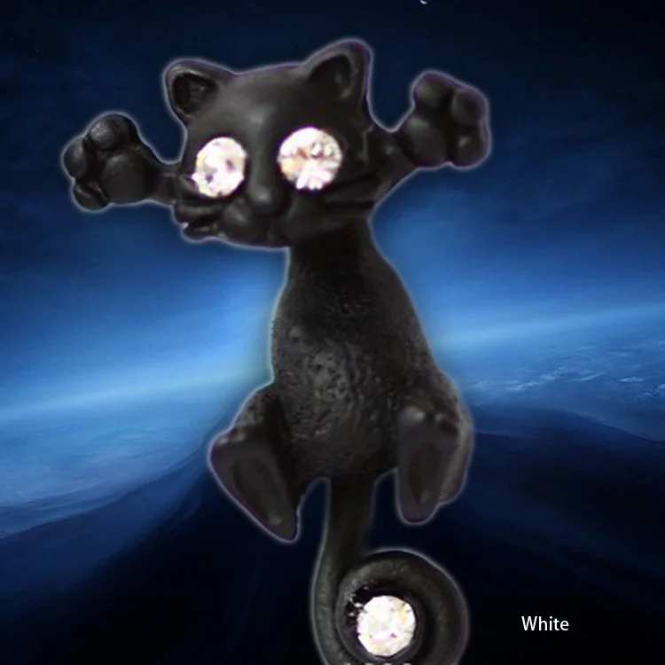 1 шт.! Женские серьги пусеты с кошачьими ушками красивые черные украшения