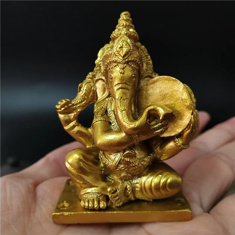 Статуя Будды Golden Lord Ganesha музыкальная статуя бога слона статуэтка Ганеша