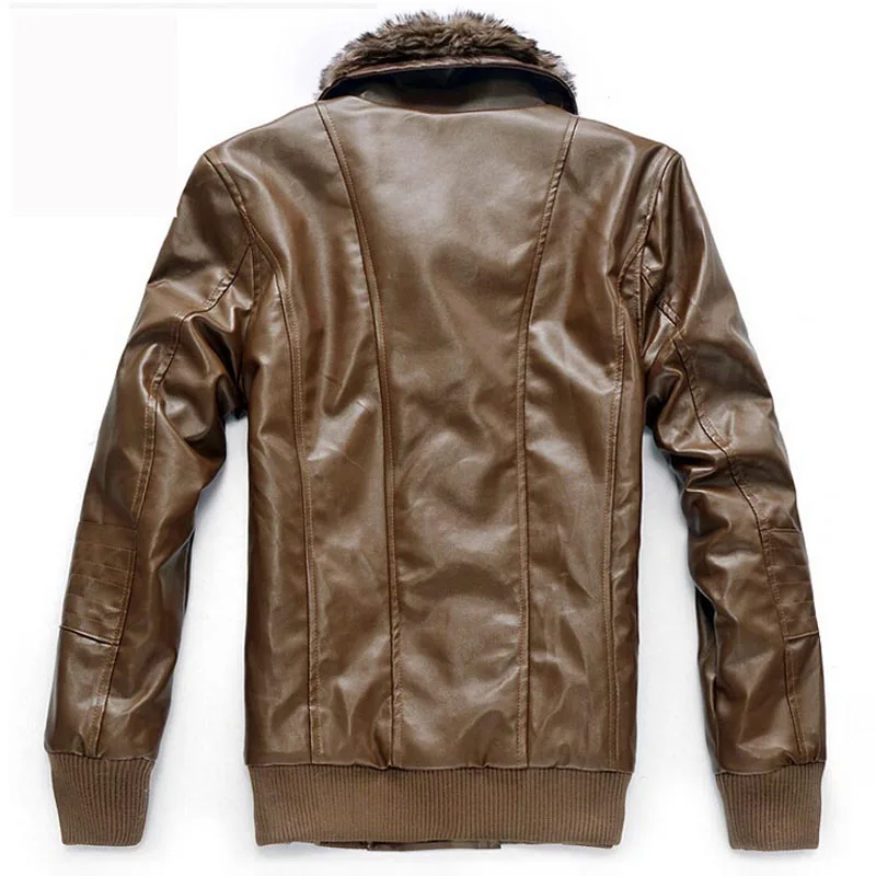 Зимняя кожаная куртка Мужская куртка-бомбер мотоциклетные кожаные куртки для