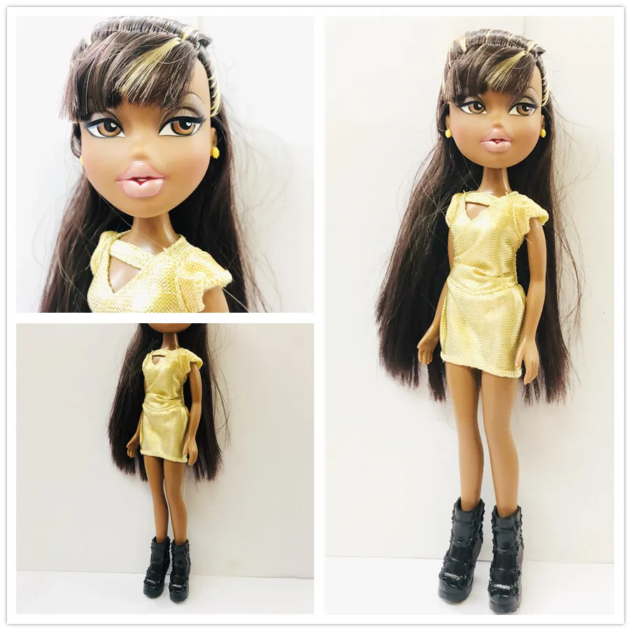 23 см оригинальная модная фигурка, оригинальная Кукла Bratz с красными волосами и красивой одеждой, кукла, лучший подарок для ребенка