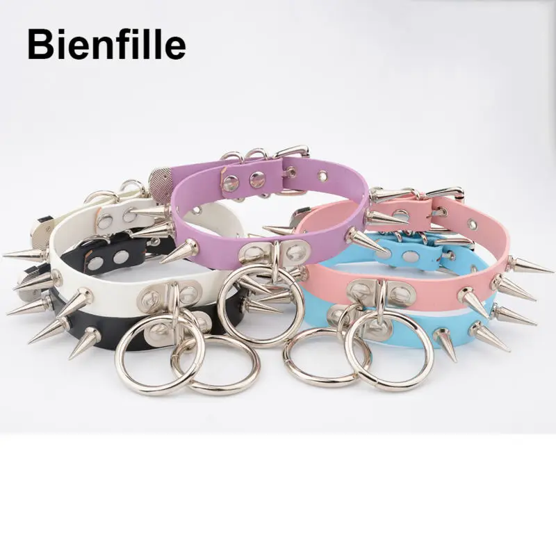 Ожерелье чокер из натуральной кожи в готическом стиле|choker silver|spiked collarleather choker |