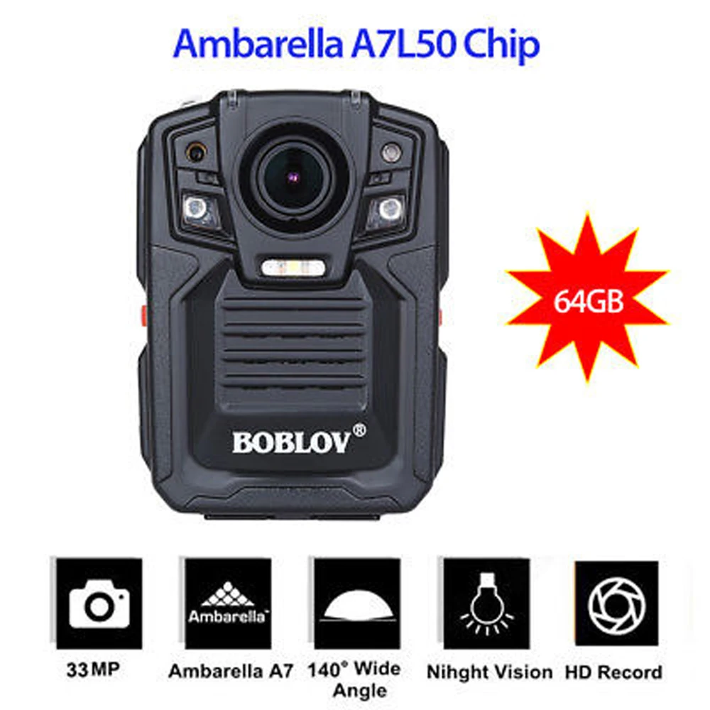 BOBLOV HD66 02 полицейская камера HD 1296P Мини видеокамера 33MP безопасность ночное видение