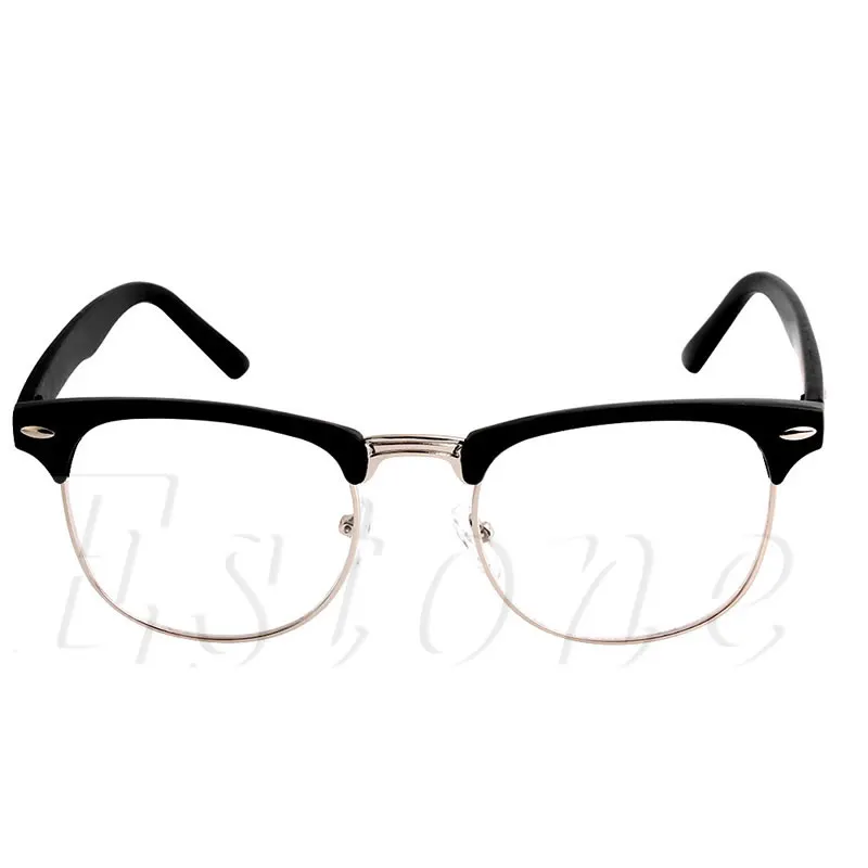 

Unisex Metal Half Frame Glasses Frame Retro Woman Men Clear Lens Computer Eyeglass Frame Eyewear Accessories