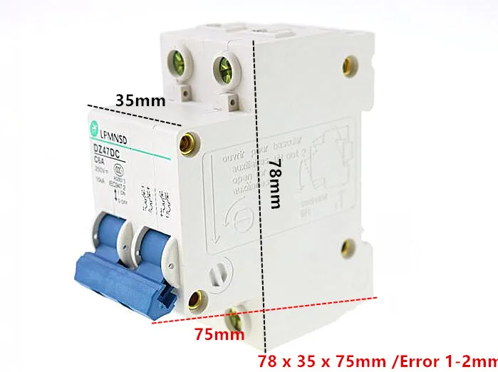 DZ47 DC 2P 10A 250V 10kA автоматический выключатель MCB предохранитель безопасности C type