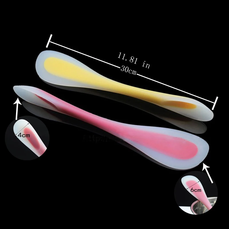 Двухсторонний силиконовый скребок + Совок универсальный для выпечки синий