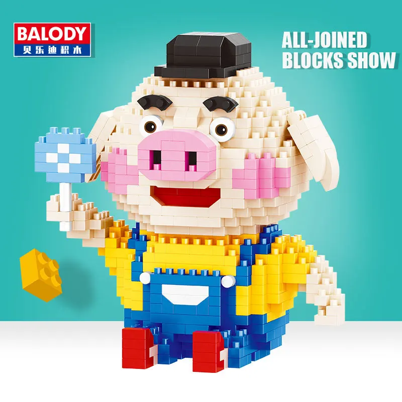 Balody 721 шт. Pigsy милый 18083 свинья Игрушечная модель животного DIY Diamond Мини