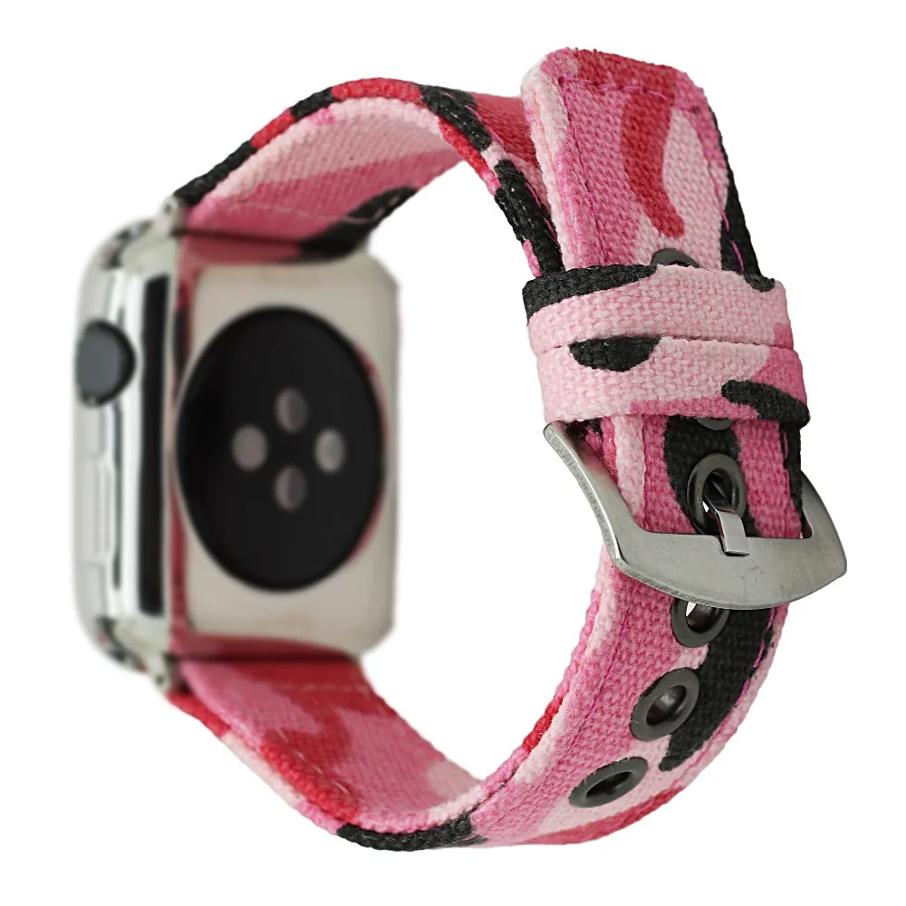 YUKIRIN камуфляж наручные ремень полотно холста для Apple Watch Series 4 3 2 1 нейлоновый ремешок для iwatch мужской 44 мм 42 мм 40 мм 38 мм
