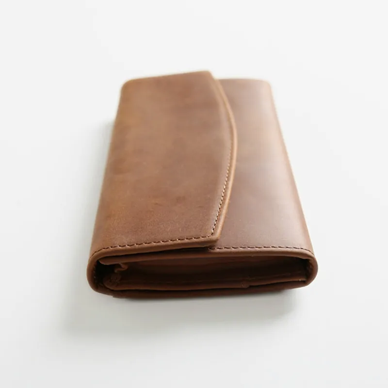 Мужской дизайнерский кошелек Длинный из натуральной кожи в три сложения большая