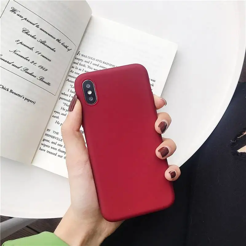 Роскошный чехол Esamday для телефона iPhone 7 6 6s 8 X Plus XR XS Max простой однотонный мягкий из