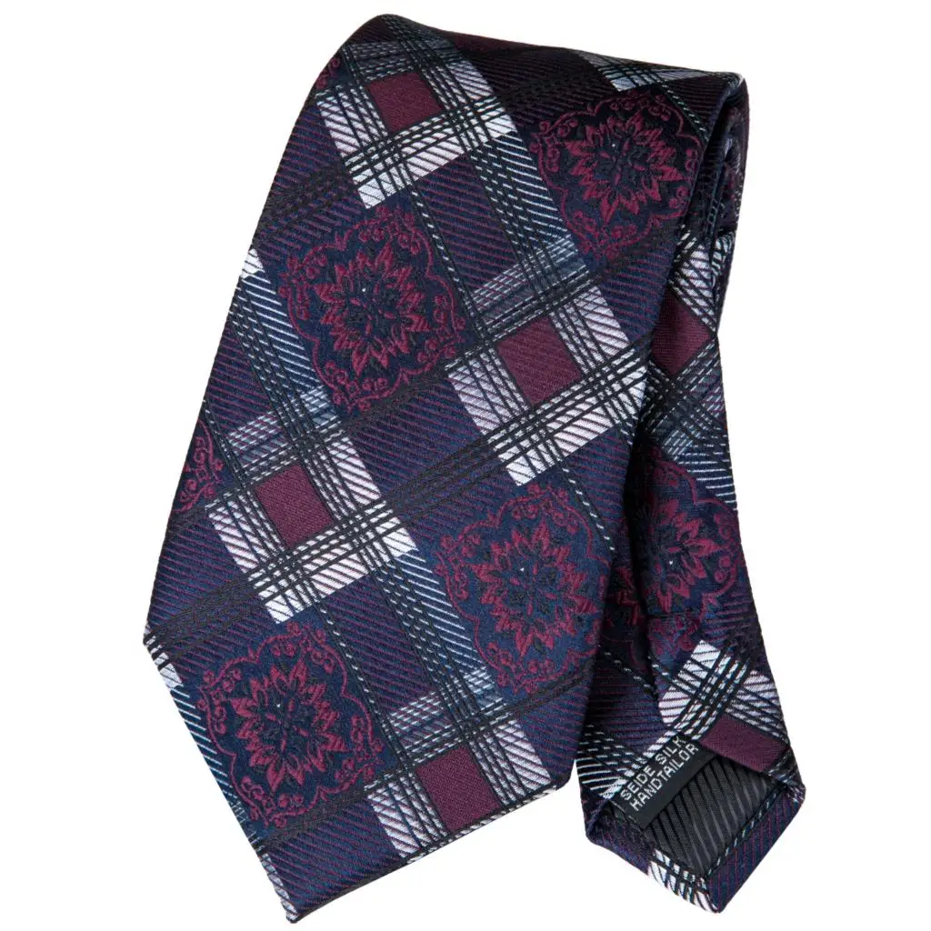 Женский Галстук в клетку Новый Фиолетовый Синий Шелковый галстук для мужчин