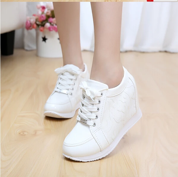Women Black White autumn boots Hidden 