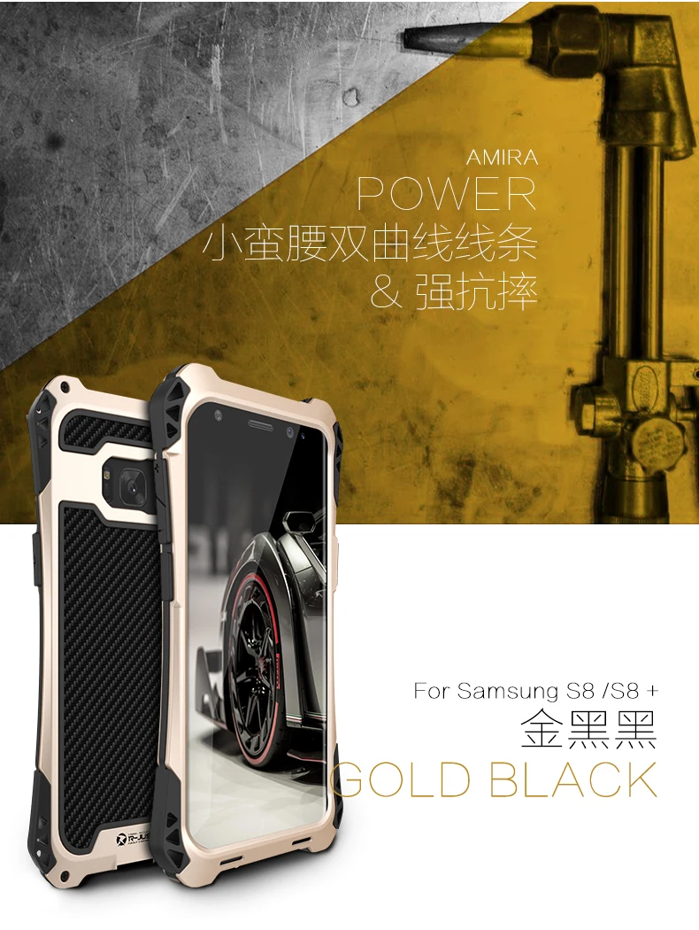 Для samsung Galaxy S10 Plus S9 S8 PLUS NOTE 9 8 AMIRA противоударный металлический армированный чехол из углеродного волокна для Galaxy Note 10