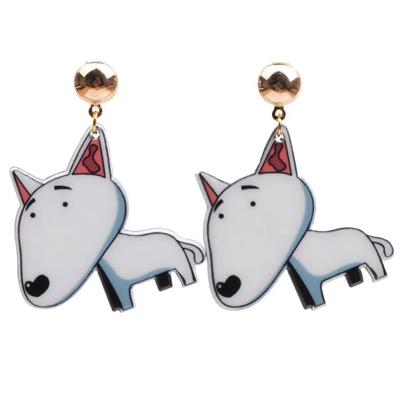Bull Terrier собаки животные висячие серьги бульдог Хаски прекрасный вывеска собака серьги для женщин Девушка подарок собака ювелирные украшения для влюбленных