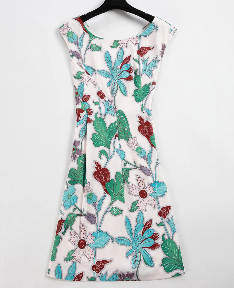 Горячая Распродажа плиссированное платье с принтом кактуса и цветов ручная