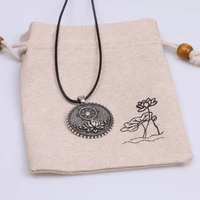 dharma wheel amulet yoga om mandala pendant necklace lotus meditation tibet spiritual tibetan buddist symbol religious jewelry