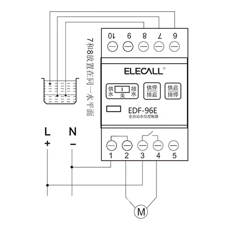 DF96E AC220V din-рейку Поплавковый выключатель автоматический регулятор уровня жидкости воды с 3 зондами