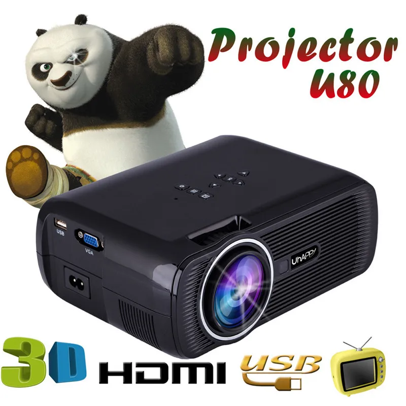 HIPERDEAL U80 EU 1000 люмен 1080P Мультимедийный Мини Портативный HD светодиодный проектор Микро домашний кинотеатр проектор мини-проектор Apr19