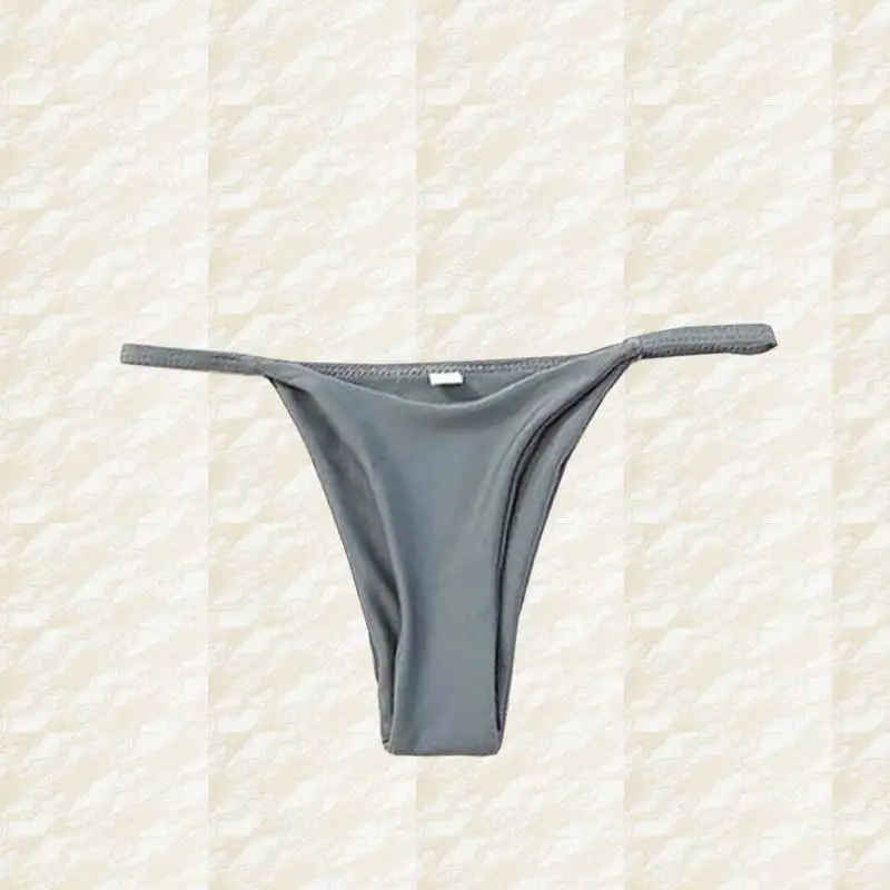 panty-grey Женское микро-бикини, набор, пуш-ап, одежда для плавания, Одноцветный, пляжный купальник, бразильские стринги, купальник для девочек, бикини, купальник для женщин - Цвет: panty-grey