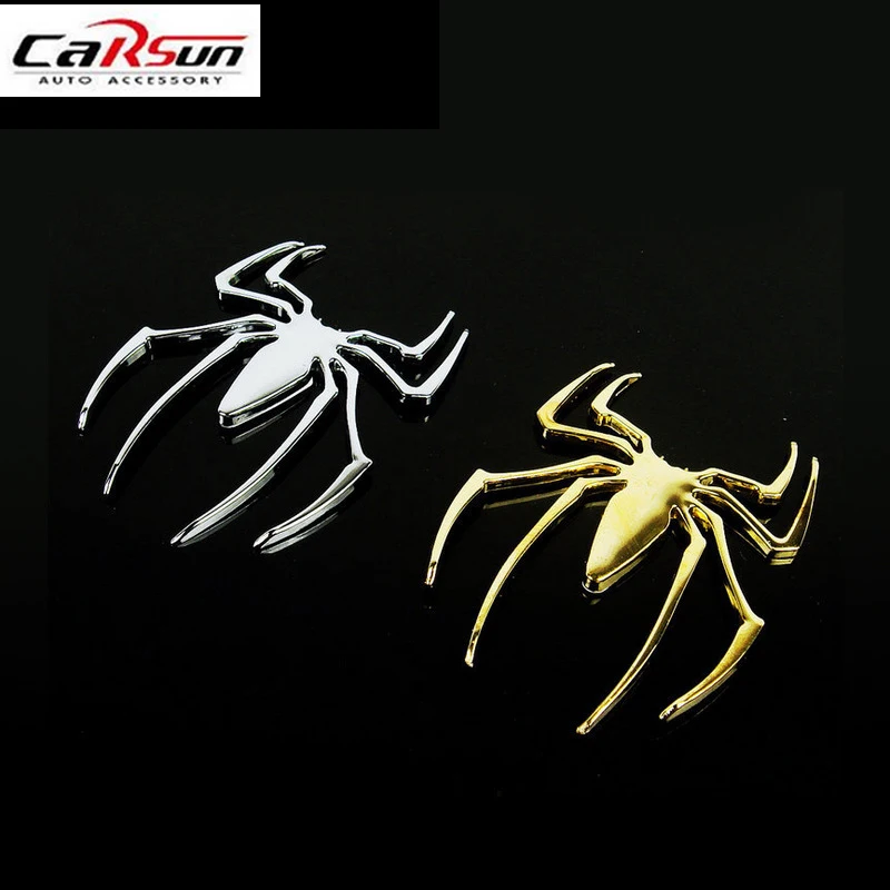 

3D Stereo Metal Spider Car Styling Sticker Auto Motorcycle Motor DIY Decal Spider Badge Men car accessories Car Sticker decor