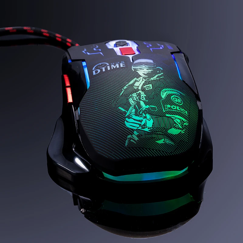 Dtime бренд проводной игра Мышь оптическая USB Gaming Gamer мыши для компьютера PC ноутбук
