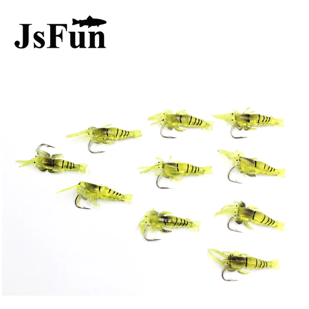 JSFUN 100 шт./упак. 4 см 1,3 гр катушка для ловли мягкие креветки приманки с Крючки искусственные карп рыбалка приманка деформируется рот рыболовные приманки FU1036
