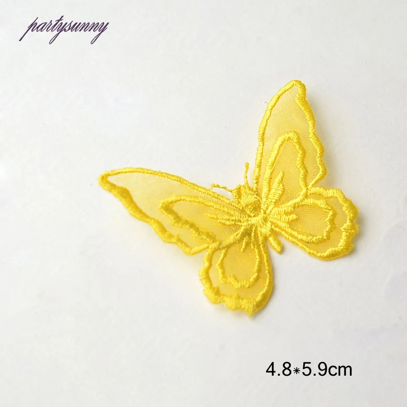 PF Многоцветный Бабочка Патчи Железа на Патч для Одежды Платье Шитье Вышивка