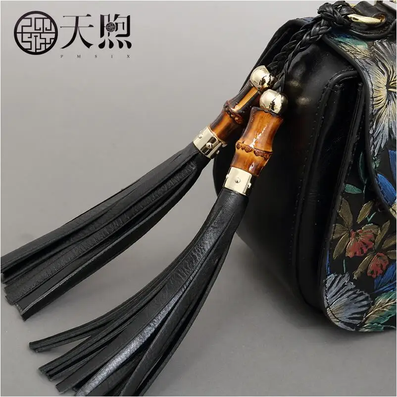 Сумка мессенджер Pmsix2017 из бамбуковой кожи|messenger bag|shoulder messenger bagbamboo bag |