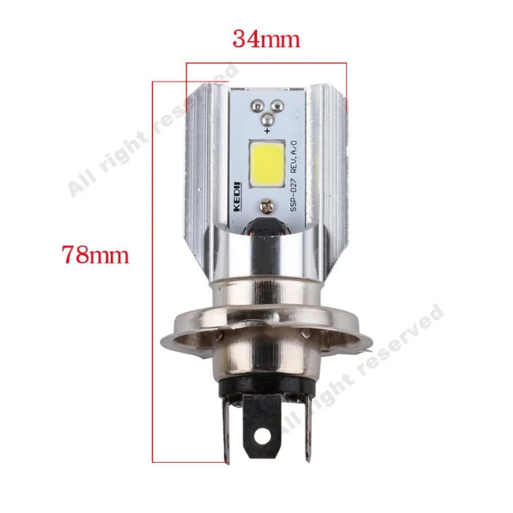 H4 H6 светодиодные фары для мотоцикла COB Led 1000LM BA20D Hi Lo лампа скутера ATV мото