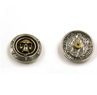 30mm 25-31 мм роскошный латунный тисненый череп щит значок Кошелек Пряжка для бумажника поясная сумка джинсы чехол для телефона ошейник для собаки diy аксессуары - Цвет: 30mm