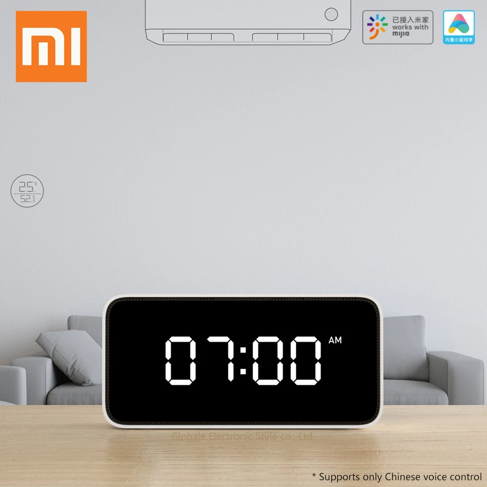 Оригинальный Xiaomi Xiaoai Smart Alram часы музыка Спальня Ночной светильник умный