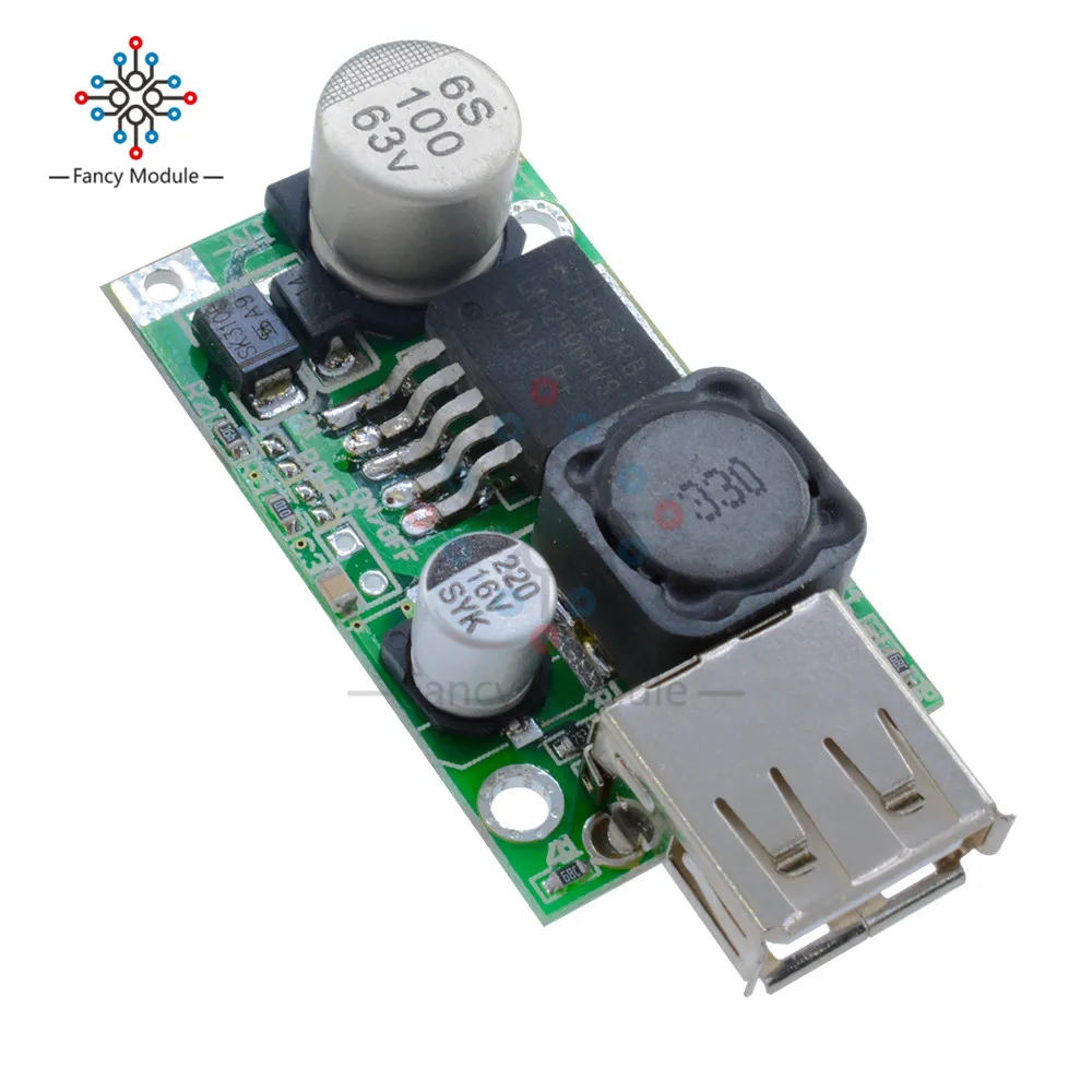 LM2596HV DC-DC понижающий преобразователь 5 в 9 в 12 В 24 в 36 в 48 в до 5 В 3A USB зарядное устройство