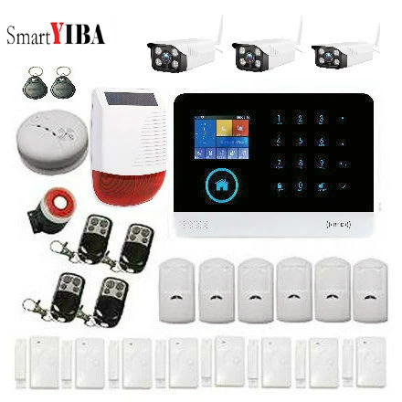 

SmartYIBA телефон с наружной IP-камерой, беспроводная Wi-Fi GSM сигнализация, дистанционное управление через приложение для дома, офиса, 2G, домашняя с...