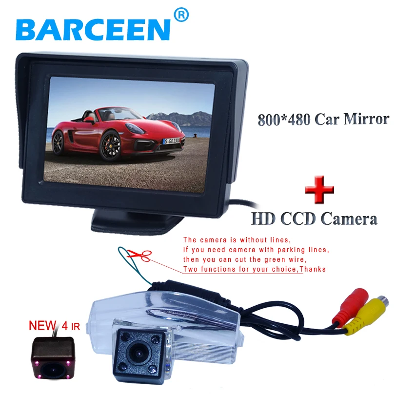 

4.3Inch TFT LCD Screen Color Car Rear View Camera With Monitor + 4IR Reversing Backup Car Camera For Mazda 2 / Mazda 3 M2 M3