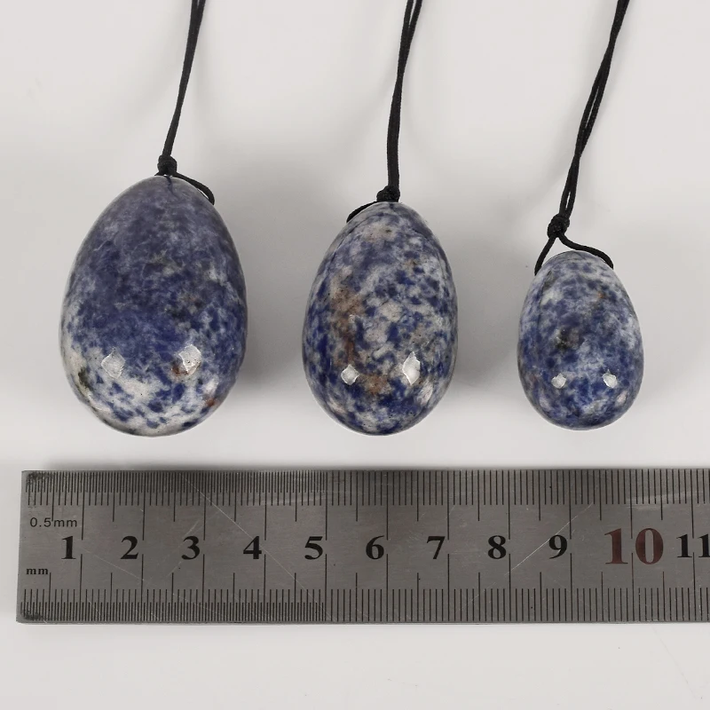 3pcs Natural Sodalite Yoni Egg Kegel Exercise Pelvic Floor Muscles Vaginal Massage Stone | Красота и здоровье
