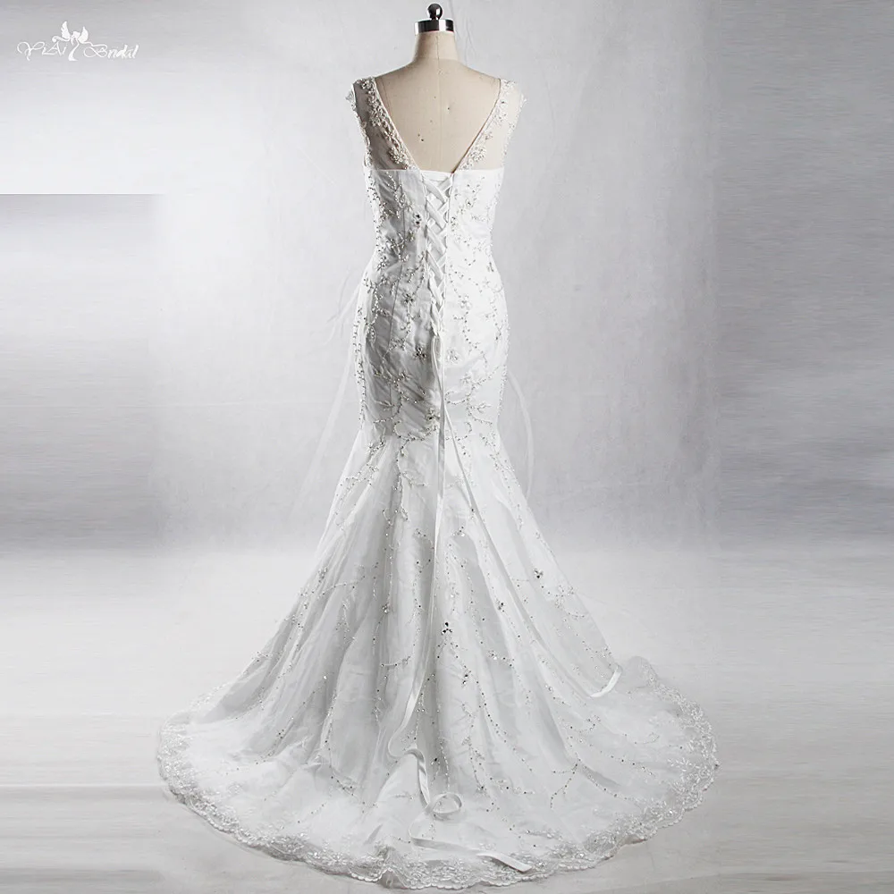 RSW1374 Yiaibridal настоящая работа фотографии лодок с вырезом Русалочки кружевное