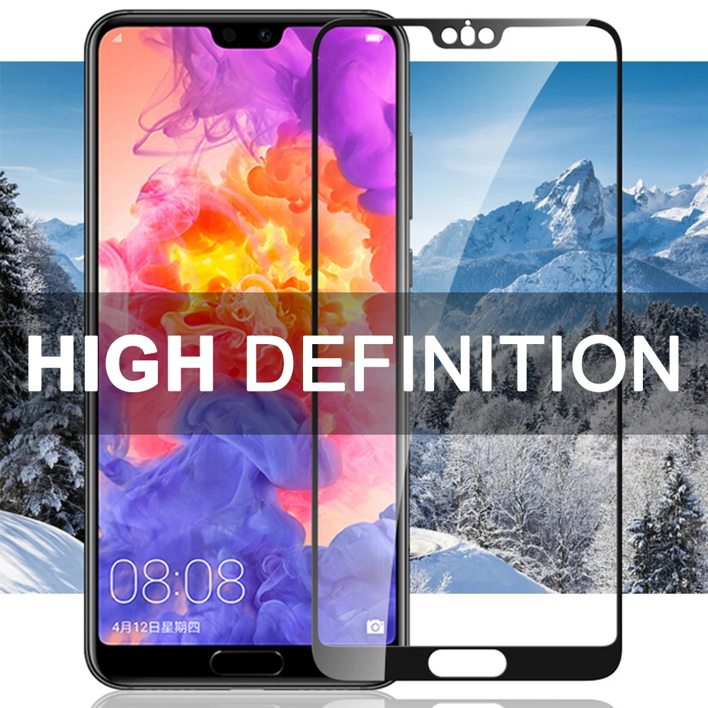 Закаленное стекло с полным покрытием для huawei p20 pro lite защитная пленка экрана