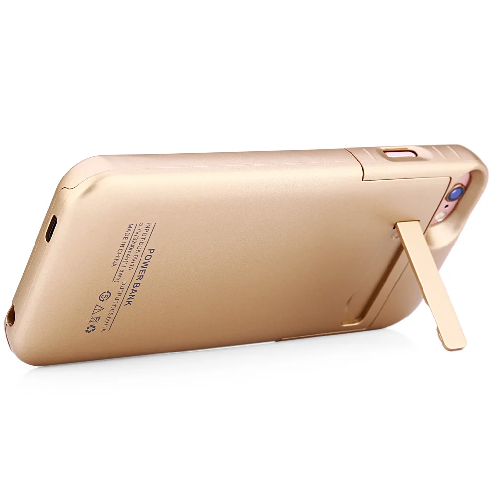 3200 мАч Внешний аккумулятор зарядное устройство чехол с подставкой для IPhone 6/6 S/7 4 7