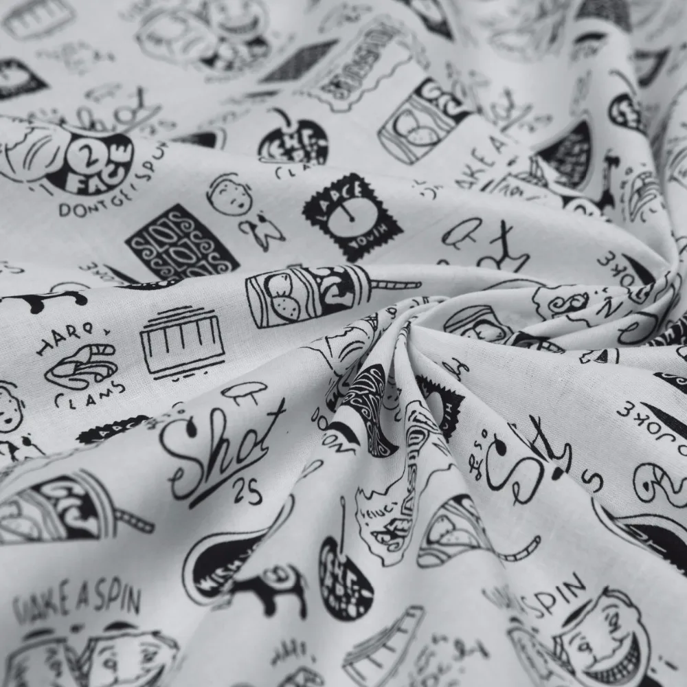 Ткань из чистого хлопка ручная роспись принт с животными свежий мультяшный стиль