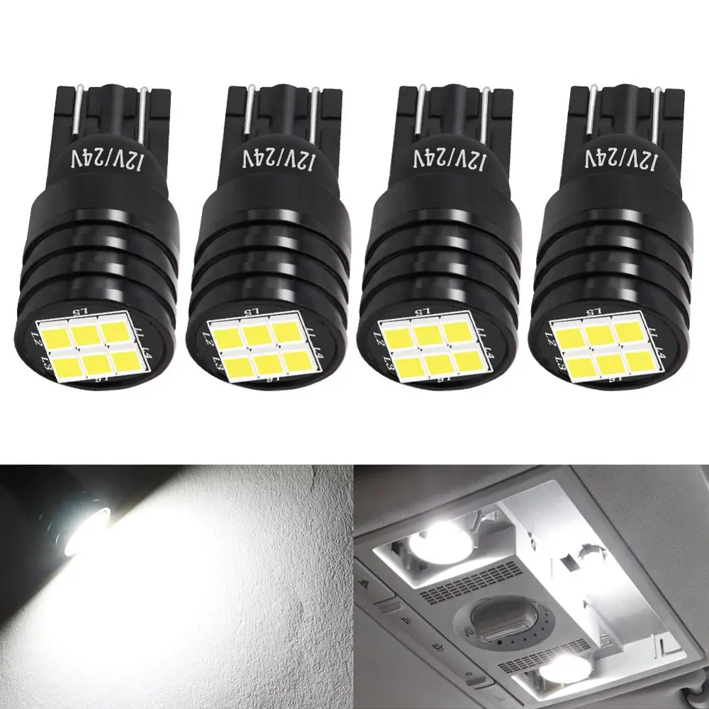 4X W5W T10 168 194 светодиодный светильник 2016 SMD 12 V 24 белый автомобиль клиновидный для