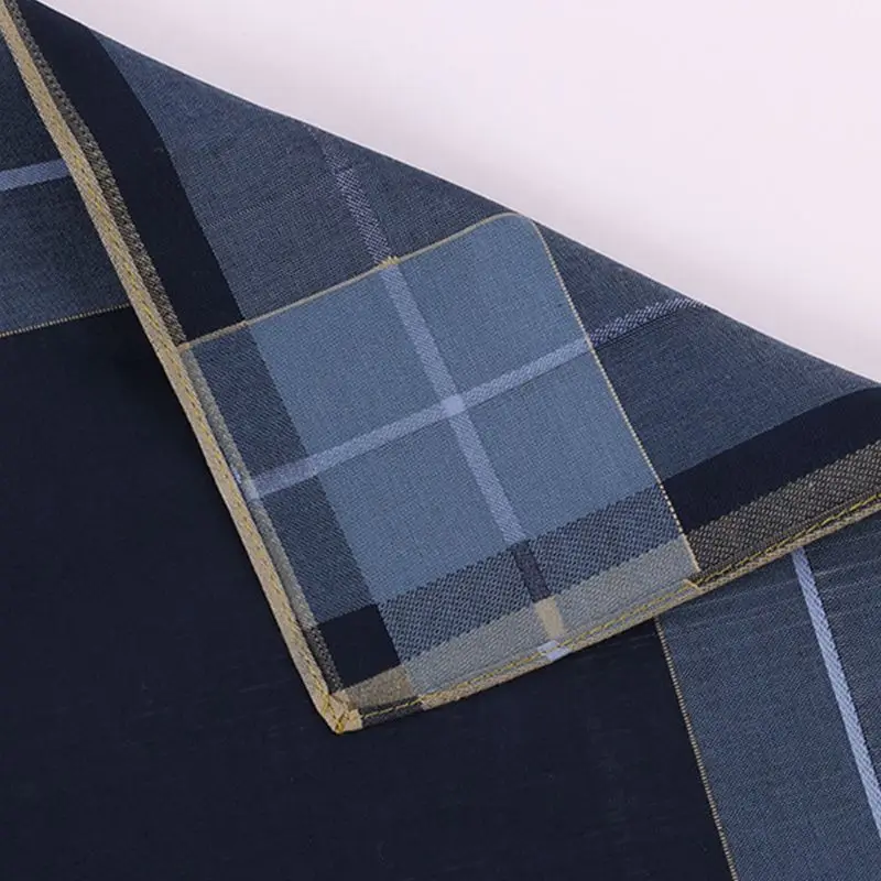 

43x43cm Men Vintage Plaid Striped Cotton Handkerchief Deep Color Pocket Square Hanky Luxury Chest Towel Prom Wedding Party Gift