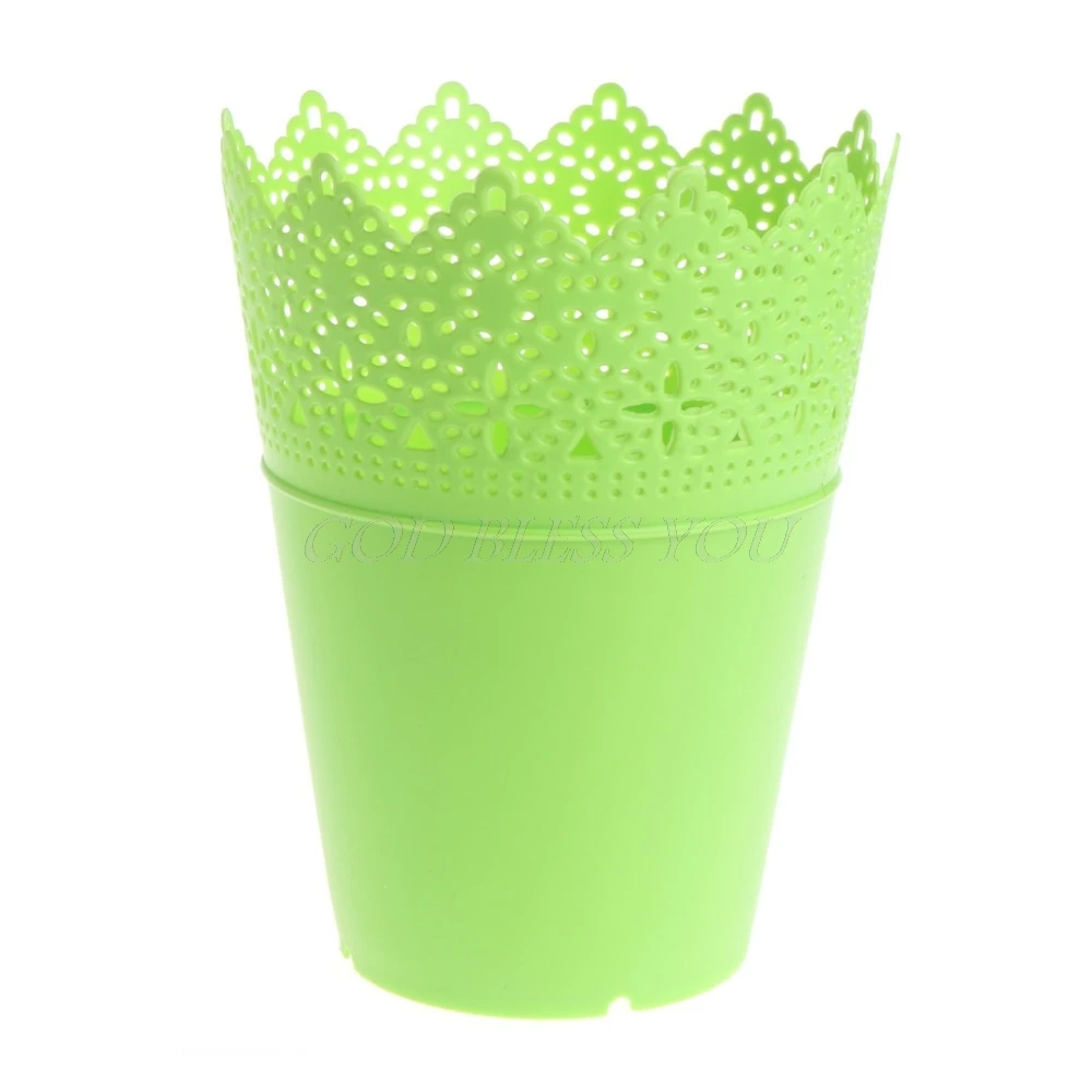 Однотонная Цветочная ажурная пластиковая ваза для цветов садовое украшение дома