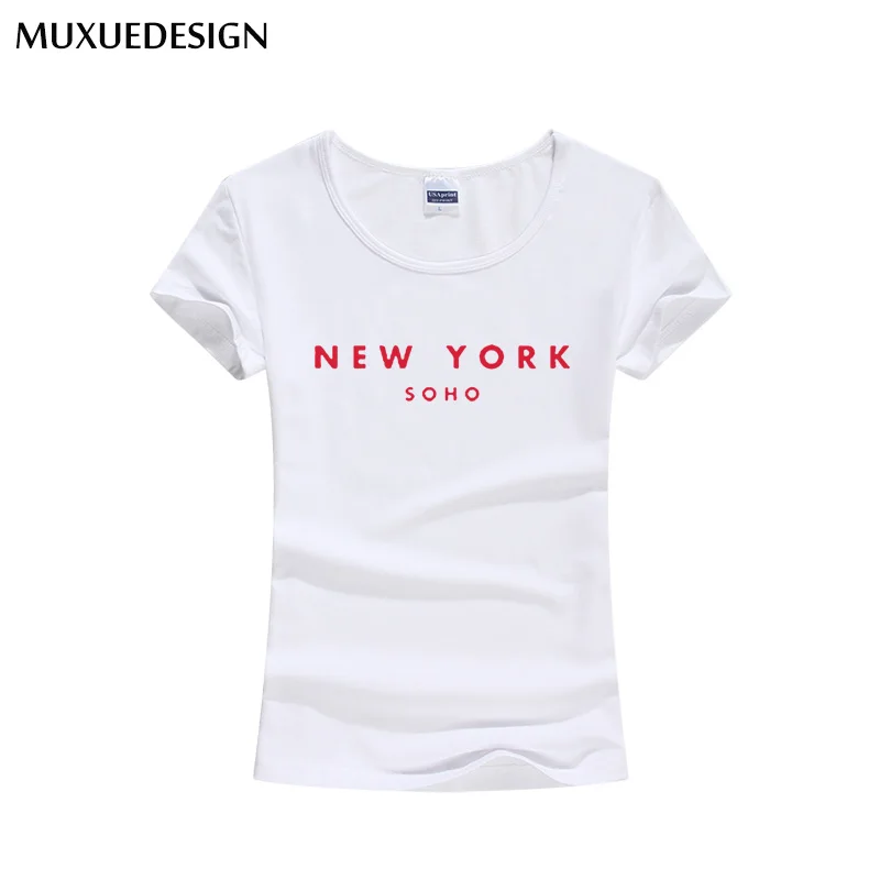 2018 Нью Йорк Сохо женские футболки хлопок Повседневная забавная футболка для Леди